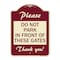 Signmission Please Do Not Park in Front of These Gates Heavy-Gauge Aluminum Sign, 24" x 18", BU-1824-23279 A-DES-BU-1824-23279 - alternate 1